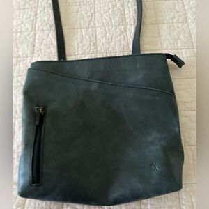 Ethically Sourced Black Leather convertible Bag